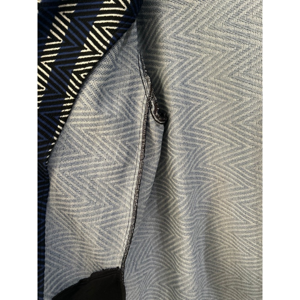 Jones Studio blue and black geometric pattern open-front cardigan Large - Picture 3 of 5